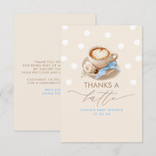 Thanks a Latte Coffee Themed Thank You Card