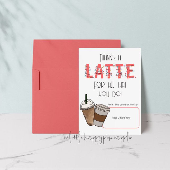 Thanks a Latte Gift Card Holder (Creator Uploaded)