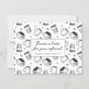 Thanks a Latte Referral Real Estate Business Postcard