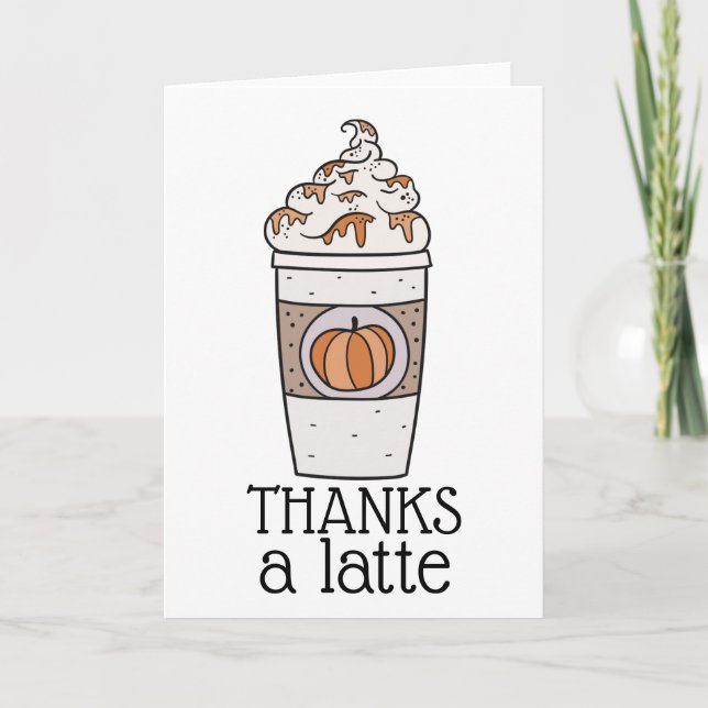 Thanks a Latte Thank you Card (Front)