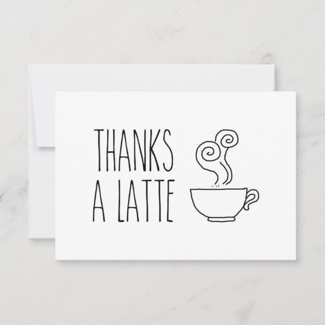 Thanks A Latte Thank You Card, Thank You Card (Front)
