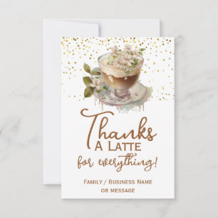 Thanks A Latte Thank You Cream Coffee Card