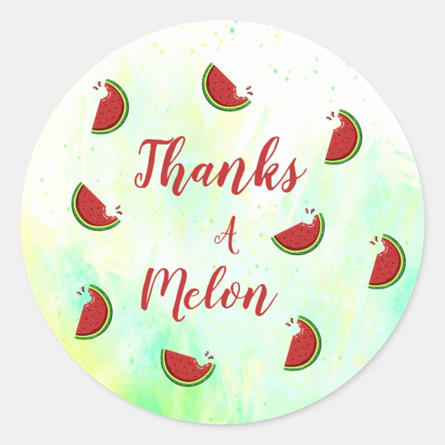 thanks a melon classic round sticker (Front)