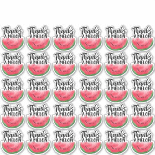 Thanks a Melon Quote Red Watermelon Watercolor