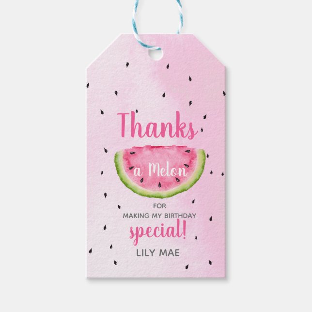 Thanks a Melon Thank you Tag, Favour Tag (Front)