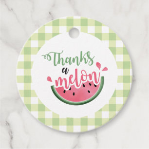 Thanks a Melon Watermelon First Birthday Favour Tags