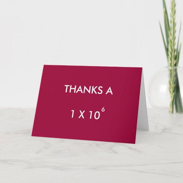 THANKS A MILLION - thank-you card (Front)
