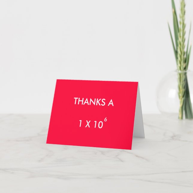 THANKS A MILLION - thank-you card (Front)