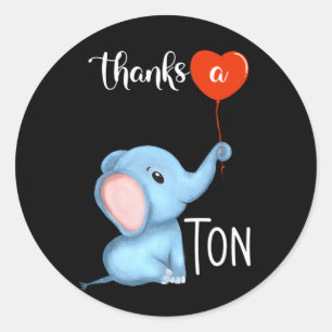 thanks a ton elephant thanksgiving  classic round sticker