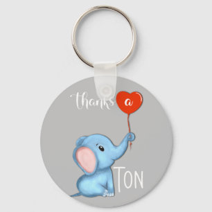 thanks a tonne elephant thanksgiving  ceramic orna keychain