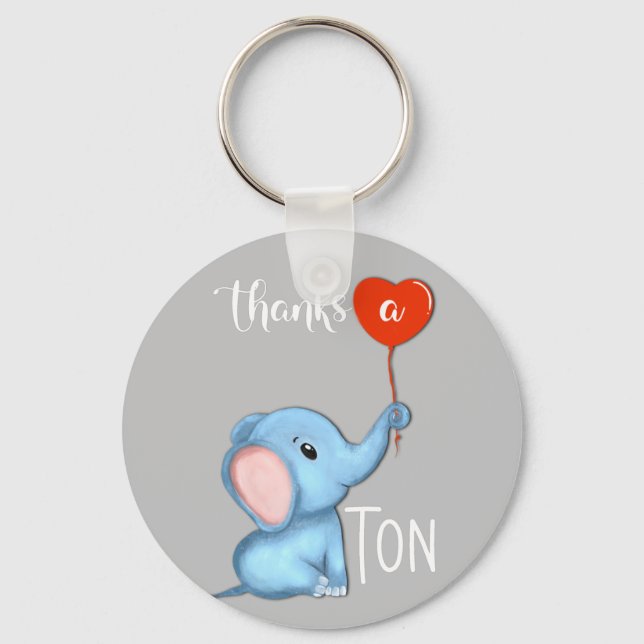 thanks a tonne elephant thanksgiving keychain (Front)
