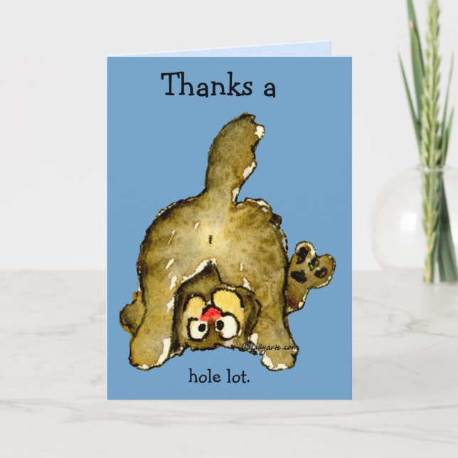 Thanks a Whole Lot Cat Thank You Card (Front)