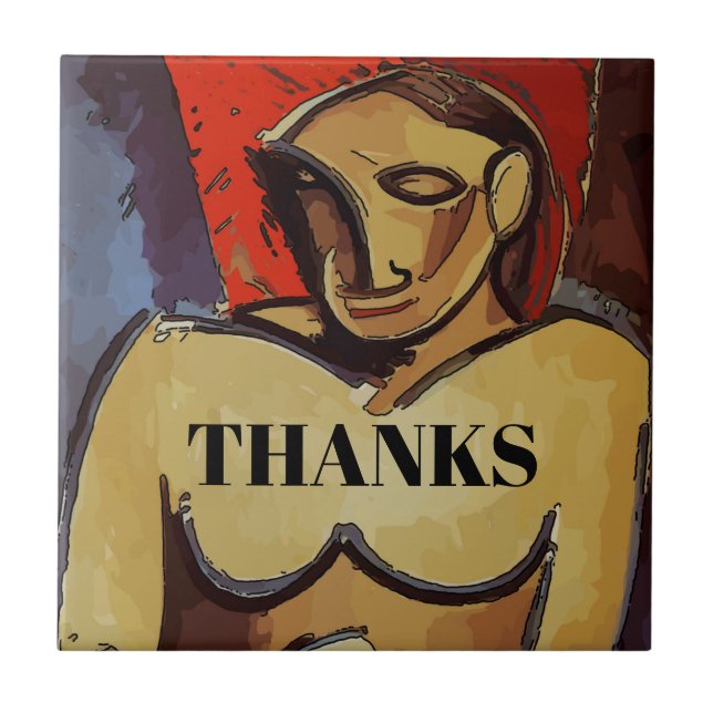 Thanks, Abstract Tile, edit text Tile (Front)