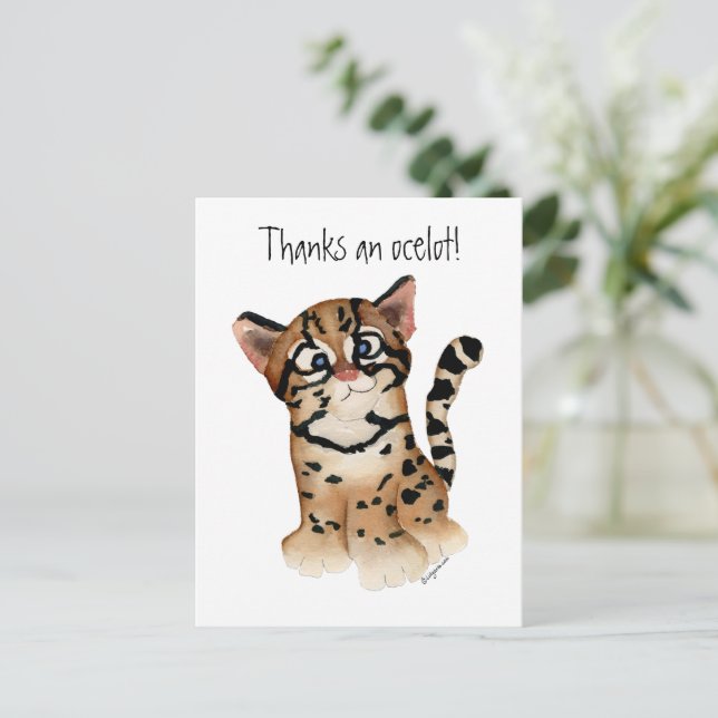 Thanks an Ocelot Postcard (Standing Front)