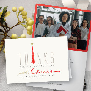 Thanks And Cheers Tall Tree Corporate Business Holiday Card