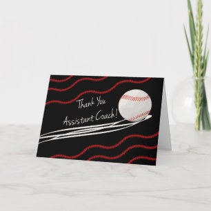 Thanks Assistant Baseball Coach, Fast Ball Thank You Card