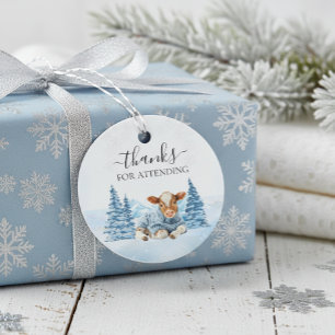 Thanks Baby Cow Christmas Winter  Favour Tags