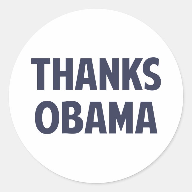 Thanks Barack Obama Classic Round Sticker (Front)