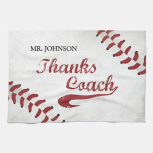 Thanks Baseball Coach Large Grunge Baseball Kitchen Towel