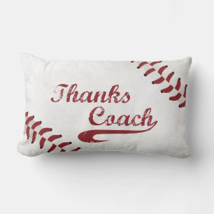 Thanks Baseball Coach Large Grunge Baseball Lumbar Pillow