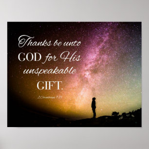 Thanks be unto God - 2 Cor. 9:15 Poster