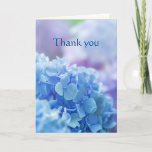 Thanks Beautiful Blue Hydrangea Garden Flowers  Card