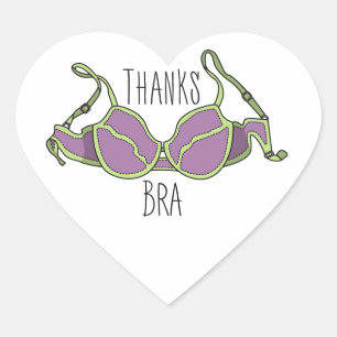 Thanks Bra Heart Sticker