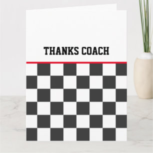 Thanks Coach Black White Check Team Colours Card