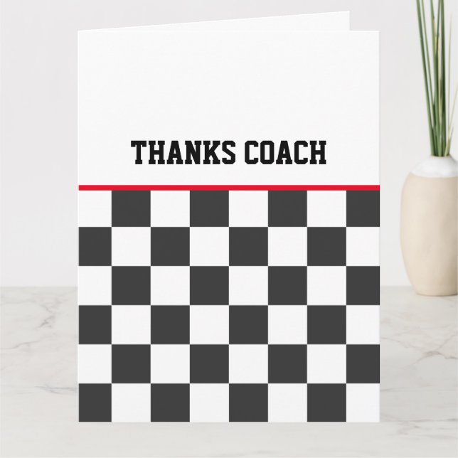 Thanks Coach Black White Check Team Colours Card (Front)