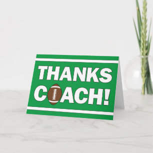 Thanks Coach Football Coach Thank You Card