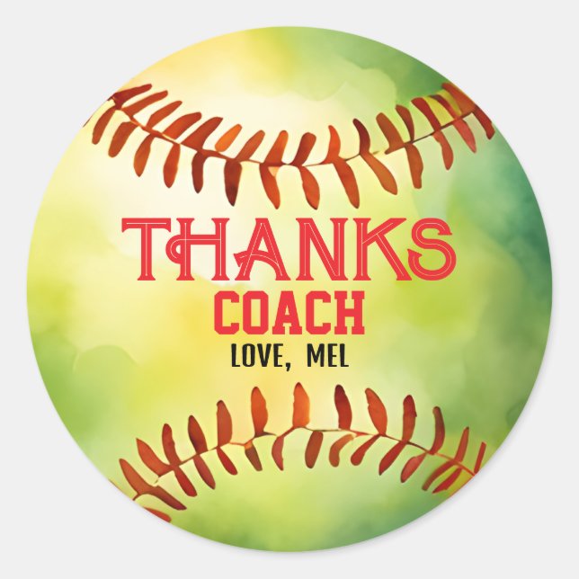 Thanks Coach from  Classic Round Sticker (Front)