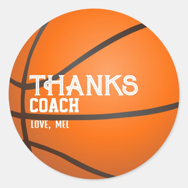 Thanks Coach from  Classic Round Sticker (Front)