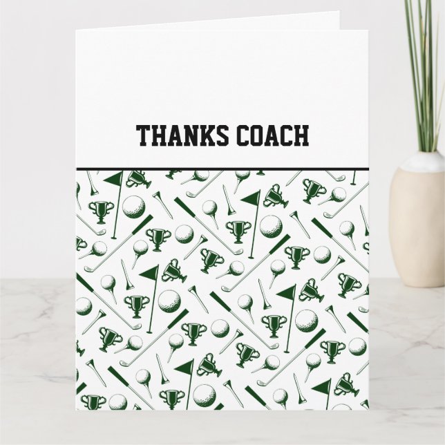 THANKS COACH Golf Balls Team Green Black Card (Front)