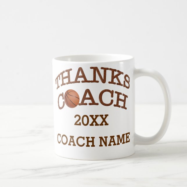 Thanks Coach Personalized Basketball Mugs (Right)