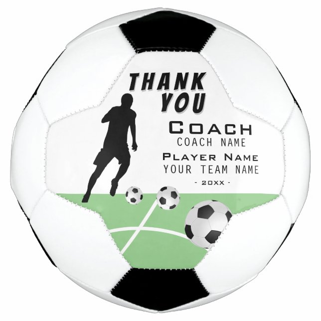 Thanks Coach Soccer Player Thank you  Soccer Ball (Front)