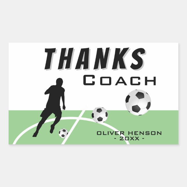Thanks Coach Soccer Player Thank you Sticker (Front)