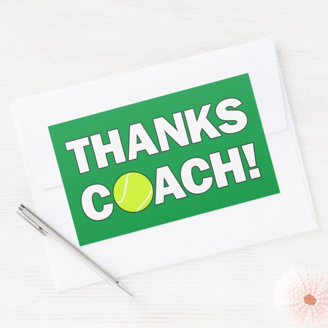 Thanks Coach! Tennis Coaches Sports Team Party Sticker (Envelope)