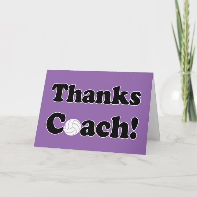 Thanks Coach! Volleyball Coach Thank You Card (Front)