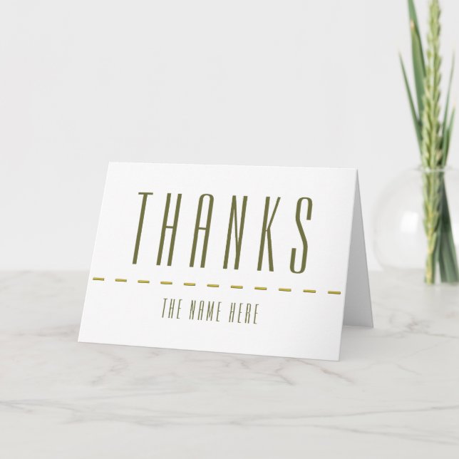 THANKS / create your own text & background colour Thank You Card (Front)