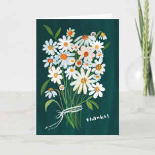 THANKS Daisy Bouquet Handpainted Gouache  Card