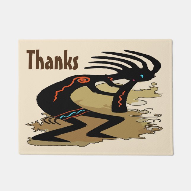 Thanks, edit text, Cocopelli Doormat (Front)