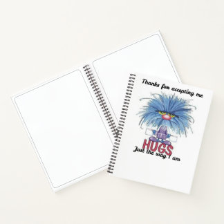 Thanks for Accepting Me Fuzzy Hugs Spiral Notebook