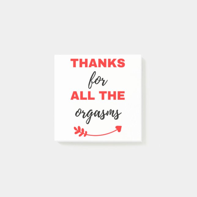 Thanks For All The Orgasms Black Post-it Notes (Front)