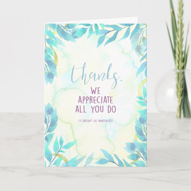 Thanks for All You Do Card (Front)