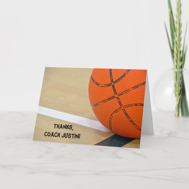 Thanks for Basketball Coach Thank You Card (Front)