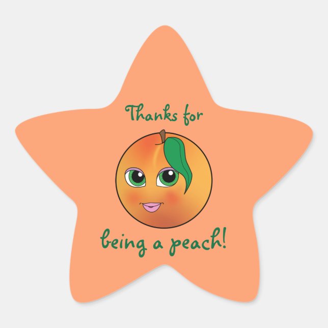 Thanks for Being a Peach! Star Sticker (Front)