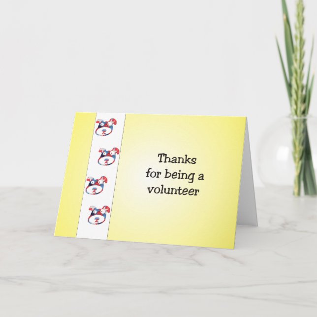 Thanks for being a volunteer thank you card (Front)