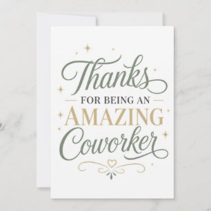 Thanks For Being An Amazing Coworker Card