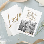 Thanks For Being My Bridesmaid Trendy Photo Thank You Card<br><div class="desc">Send your love and thanks to your bridesmaid with our modern thank you for being my bridesmaid photo card. The design features "Thank you for being my bridesmaid" designed in a modern brush style script font in faux gold. A full photo image with xoxo and brides name placed below the...</div>