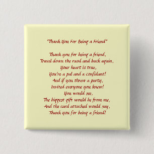 Thanks For Being My Friend - Button